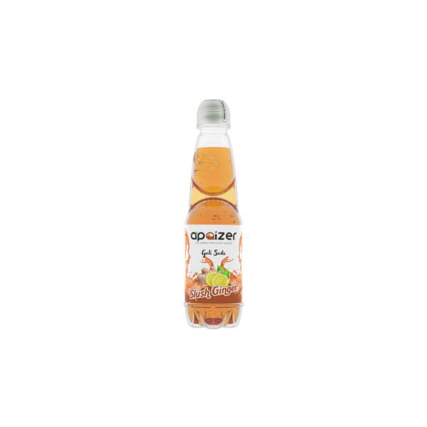 Apaizer Slush Ginger Goli Soda Bottle (Ginger + Lime) | Low Calorie Flavored Mocktail Drink | 100% Natural Ingredients | No Artificial Sweeteners or Flavors
